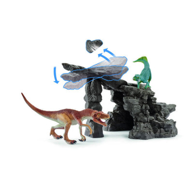 Set de juego Schleich dinosaurios con cueva